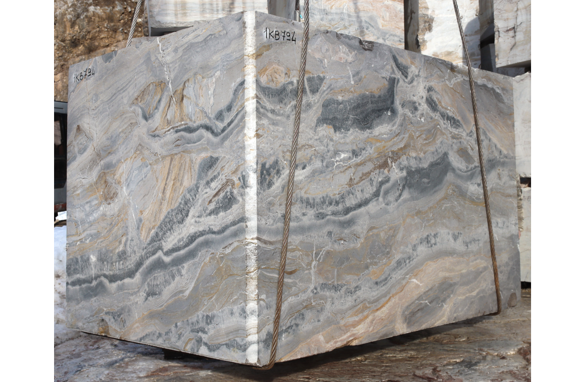 Arabescato Orobico Grey Gold Block