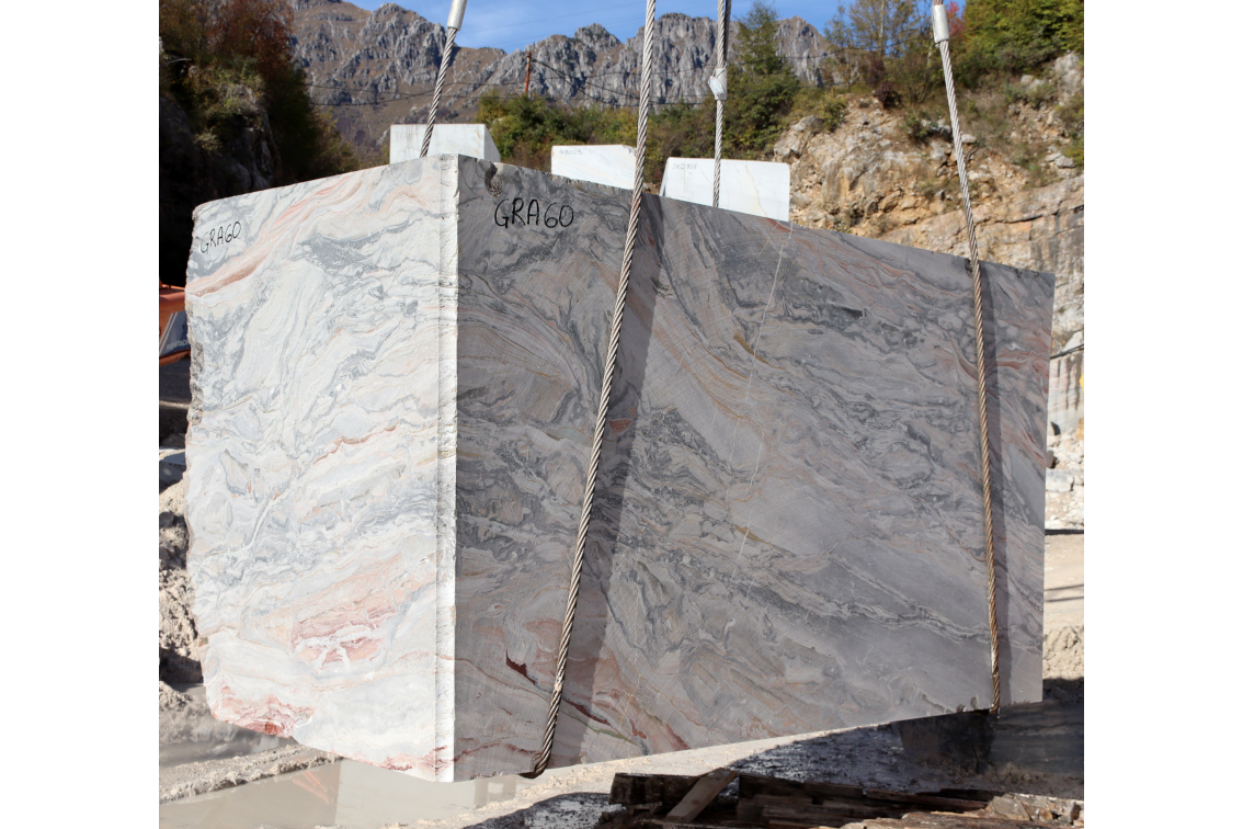 Arabescato Orobico Grey Pink Block New